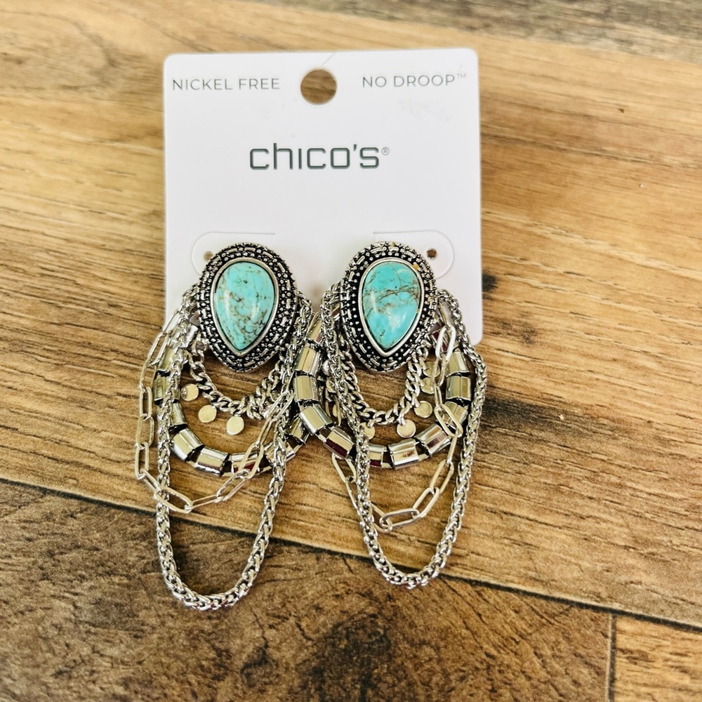 Chico's $46 No Droop Turquoise
Stone Earrings